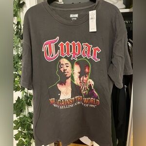TUPAC Me Against The World T-Shirt Dark Gray (faded black) Size SM Distressed
